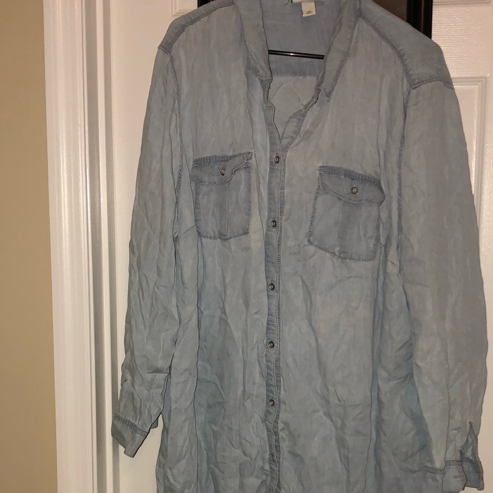 Jean button down dress